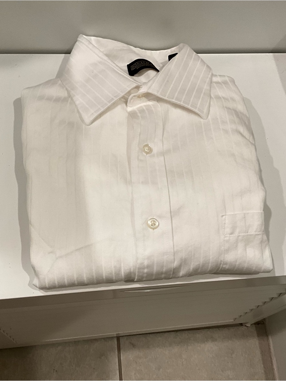 Donald J Trump Signature Collection Men’s White Pleated Dress Shirt